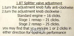 Forge Splitter R Dump Valve Audi S3 1.8 Turbo Recirculating Blow Off Black New